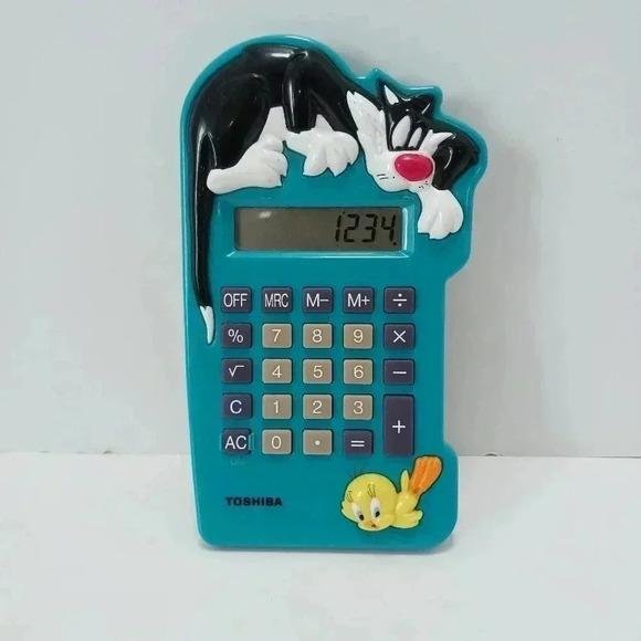 Vintage Sylvester And Tweety 1995 Toshiba Warner Bros. Calculator Works - Picture 1 of 4